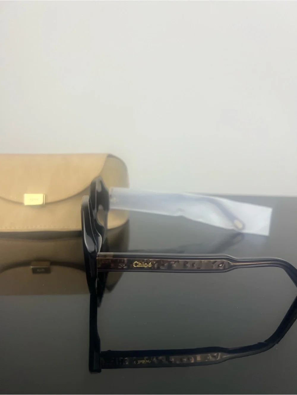 Brand New Chloe Women’s Oversized Geometric Hexagon Sunglasses, Black/Gray, 55mm
